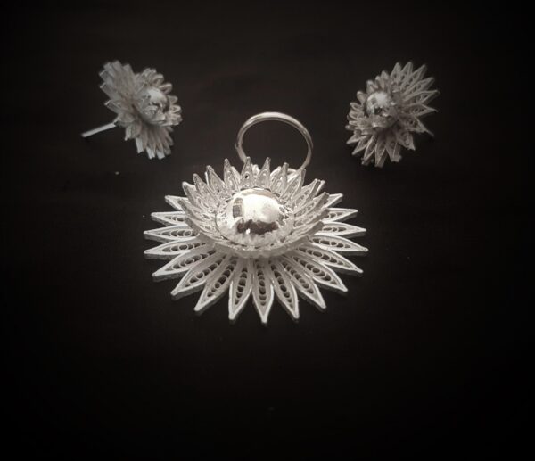 Bakul-Silver-Filigree-Earring-Pendant - Image 2