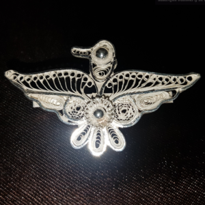 Bird shaped Silver Filigree Brooch