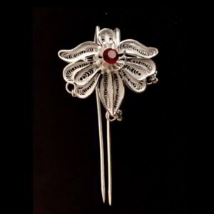 Butterfly shaped Silver Filigree Hair bun Juda Khopa Pin