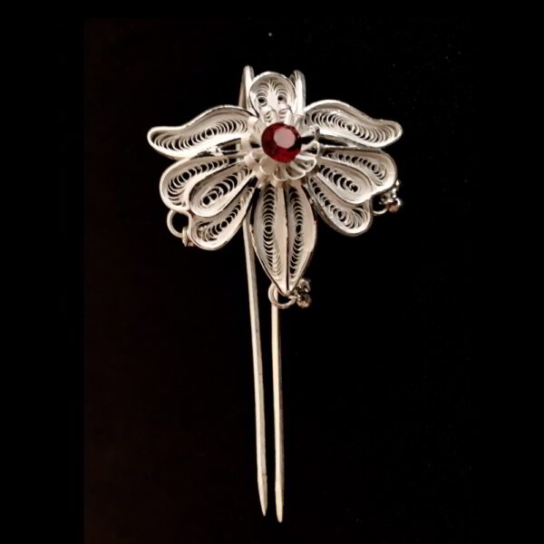 Butterfly shaped Silver Filigree Hair bun Juda Khopa Pin