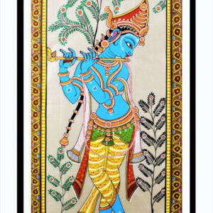 GiTAGGED-Orissa-Pattachitra-Flute-Playing-Shri-Bansuri-Krishna-Painting-22-37-Inches