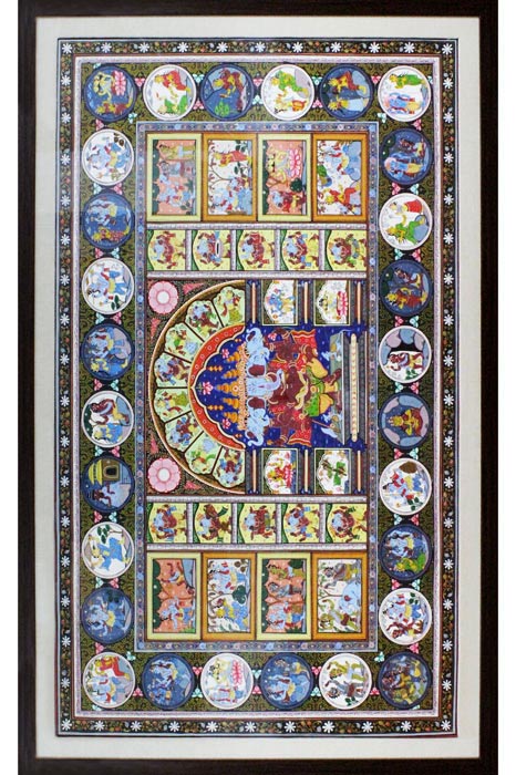 GiTAGGED-Orissa-Pattachitra-Ganesha-Tale-of-Birth-67-44-Inches - Image 2