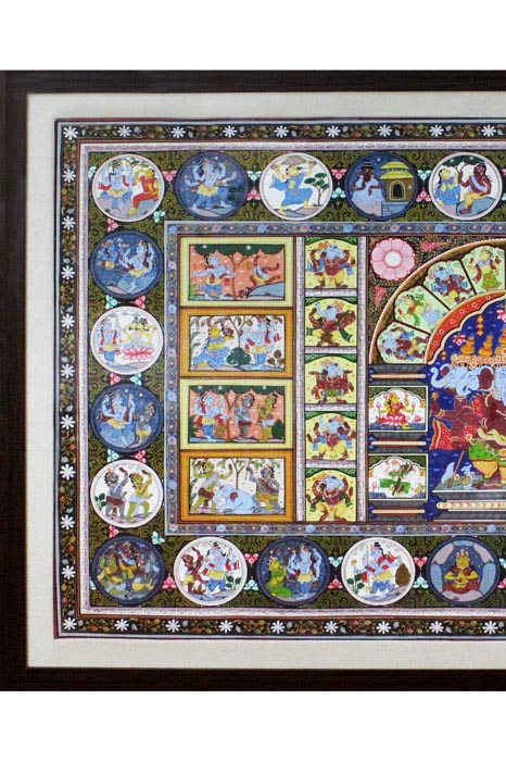 GiTAGGED-Orissa-Pattachitra-Ganesha-Tale-of-Birth-67-44-Inches - Image 3