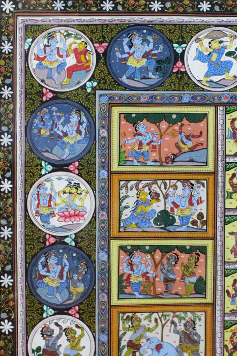 GiTAGGED-Orissa-Pattachitra-Ganesha-Tale-of-Birth-67-44-Inches - Image 4