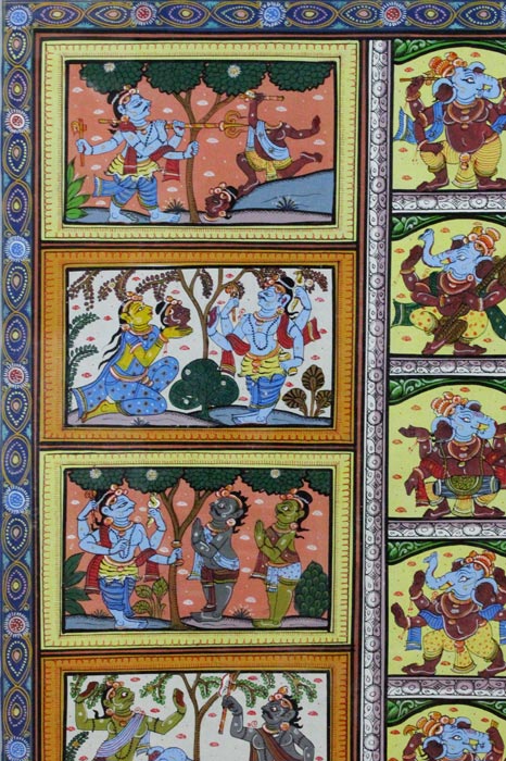 GiTAGGED-Orissa-Pattachitra-Ganesha-Tale-of-Birth-67-44-Inches - Image 5