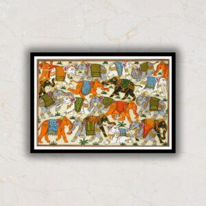 Herd-of-Elephants-Pattachitra-Art-Painting-For-Home-Wall-Art-Decor