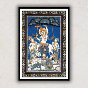 Krishna-Govardhan-Pattachitra-Art-Painting-For-Home-Wall-Art-Decor