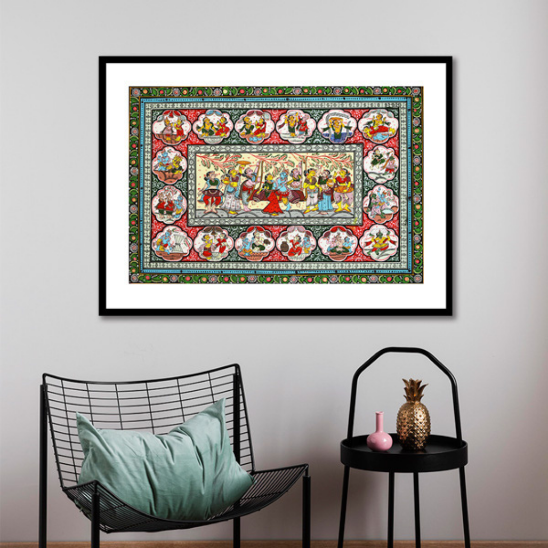 Krishna-ji-Journey-Pattachitra-Art-Painting-For-Home-Wall-Art-Decor - Image 2