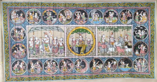 Krishna_Dashavtar_Tussar_Pattachitra_Painting