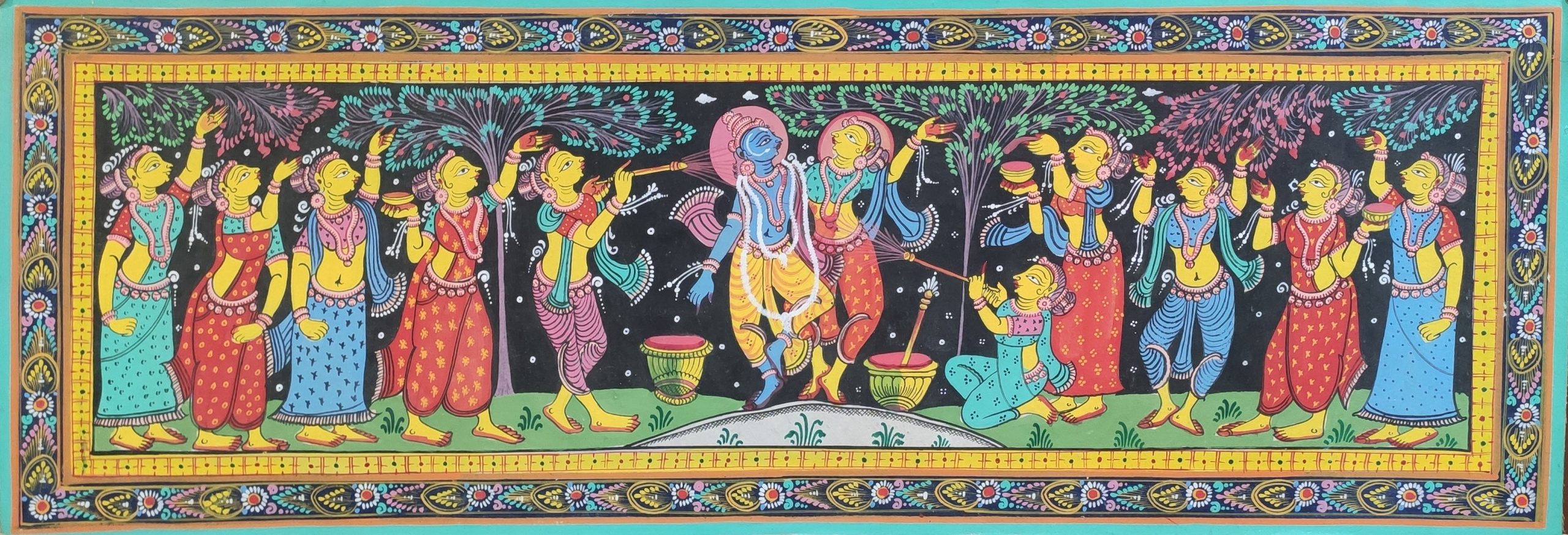 Krishna_Rasaleela_Patta_Tussar_Painting