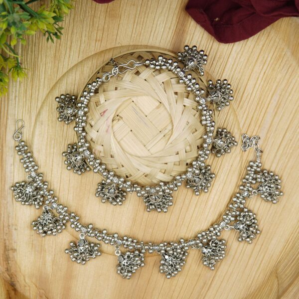 Layla Jhumki Oxidised Anklets
