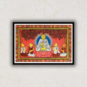 Lord-Buddha-&-Disciples-Pattachitra-Art-Painting-For-Home-Wall-Art-Decor