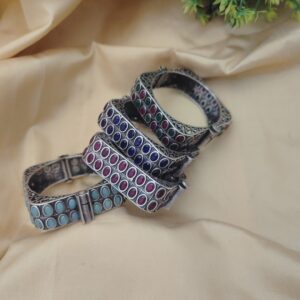 MEHVEESH Silver Replica Square Bangles-2