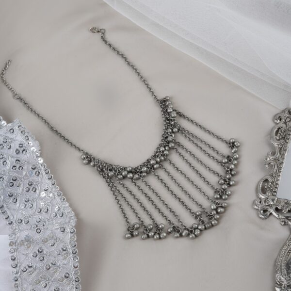 Misha oxidised Ghungroo Tassel Necklace