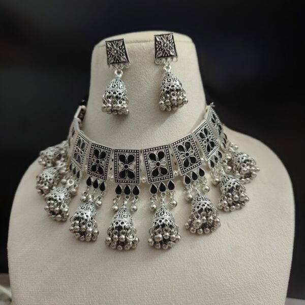 NIHARIKA-Meenakari-Jhumki-Choker-Jewellery-Set - Image 3