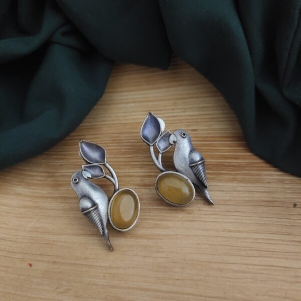 NYRA Parrot Silver Replica Stud Earring