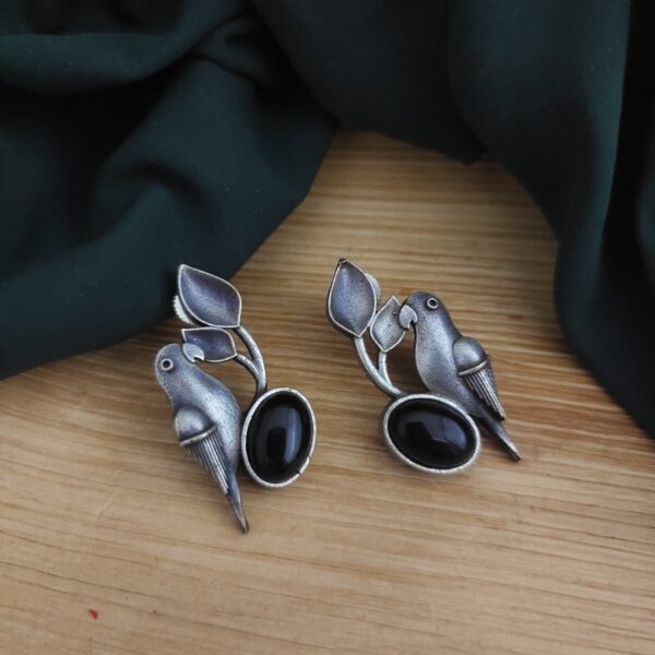 NYRA Parrot Silver Replica Stud Earring - Image 2