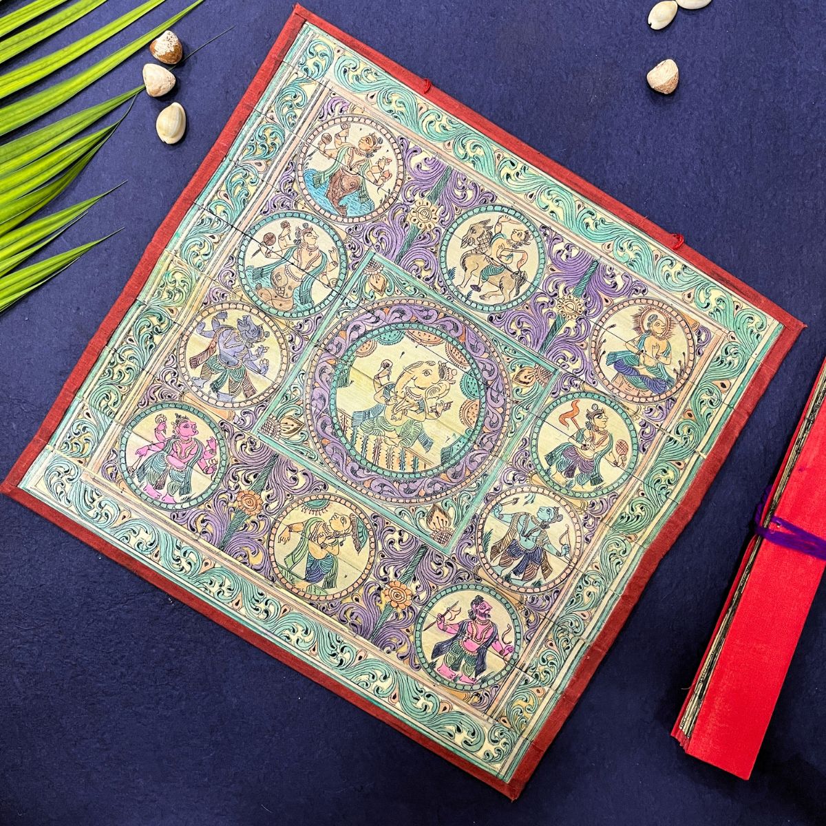 Palm_Leaf_Engraving_of_Krishna_Rasleela_and_Vishnu_Dashavatara - Image 2