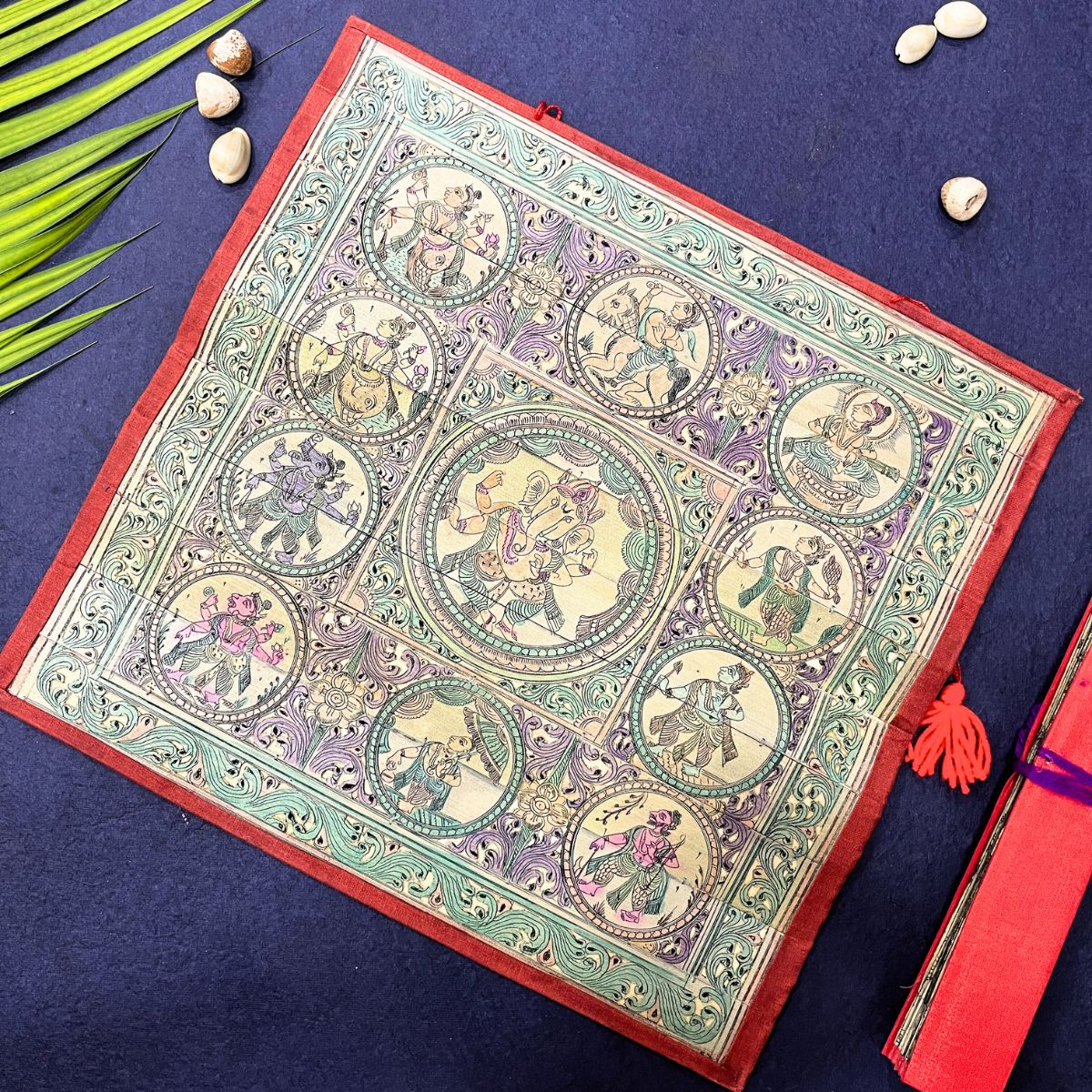 Palm_Leaf_Engraving_of_Lord_Ganesha_and_Vishnu_Dashavatara-2 - Image 2