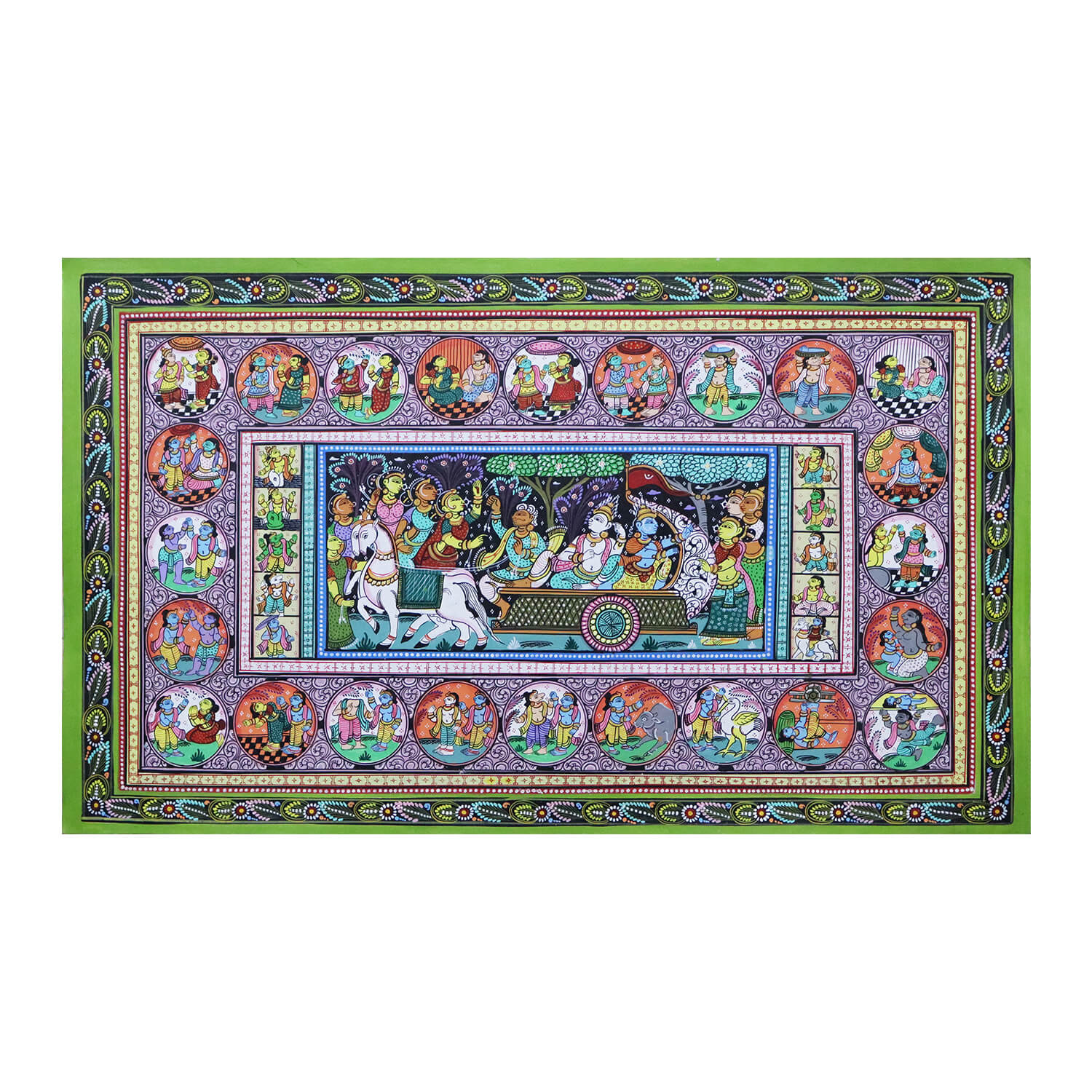 Patta_Painting_of_Krishna_Leela_along_with_Vishnu_Dasavatara-3