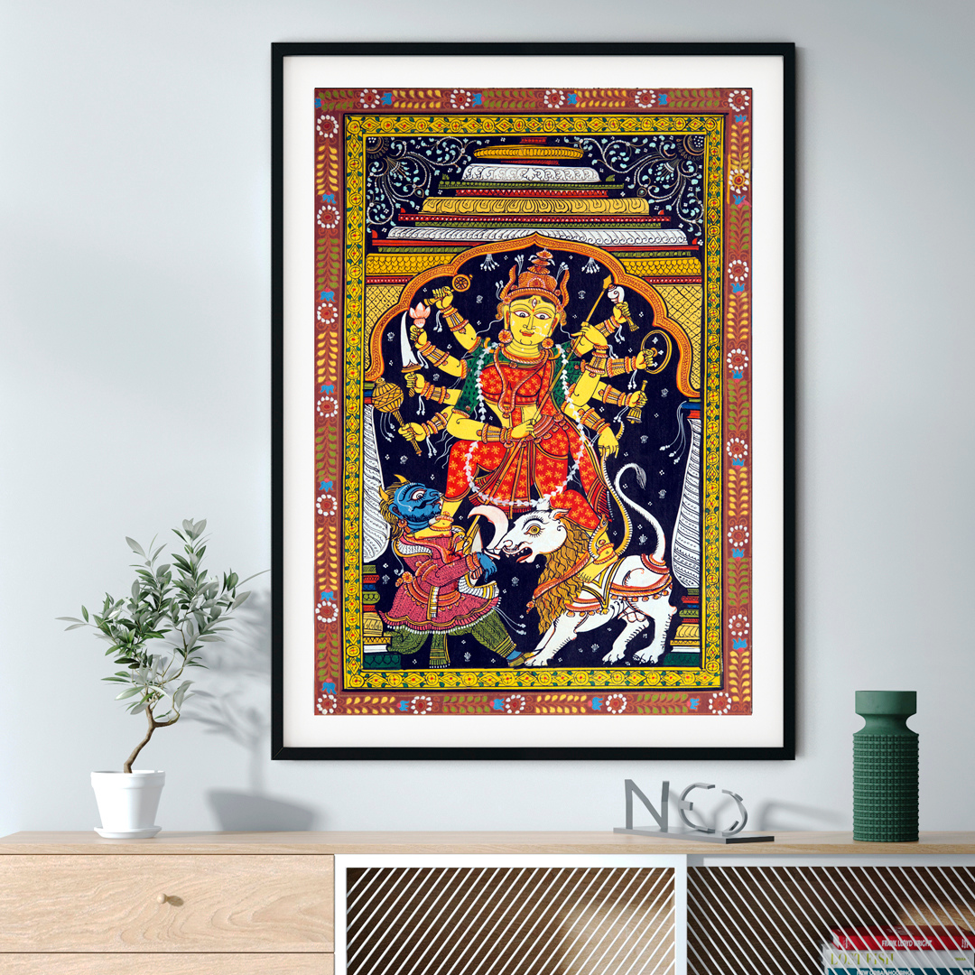The-Durga-Darbar-Pattachitra-Art-Painting-For-Home-Wall-Art-Decor - Image 2