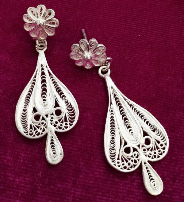 SNOWBELLFLORAL VINTAGE FILIGREE EARRINGS