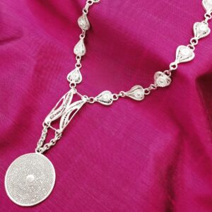 MOR NAYANI HAARDESIGNER ROYAL SILVER FILIGREE NECKLACE