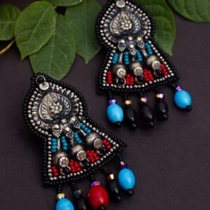Multicolor bead boho earring