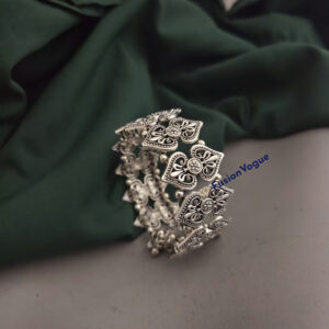 ADITI Adjustable Broad Silver Plated Bracelet