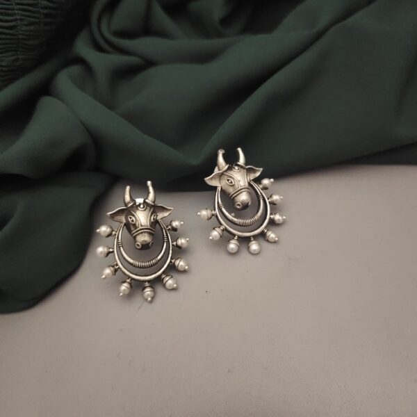 AMARA Cow Silver Replica Stud Earrings - Image 2