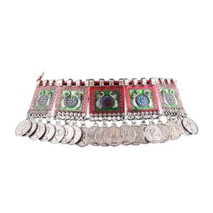Cherish the Tradition with Oxidised Silver and Multicolored Enamel Peacock Choker Necklace