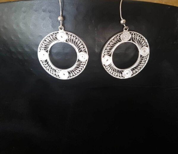 Concentric Delights - Silver Filigree earrings