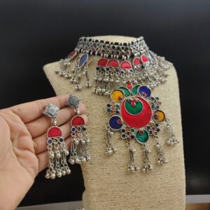 DHRITI Afghan Necklace Earrings Set