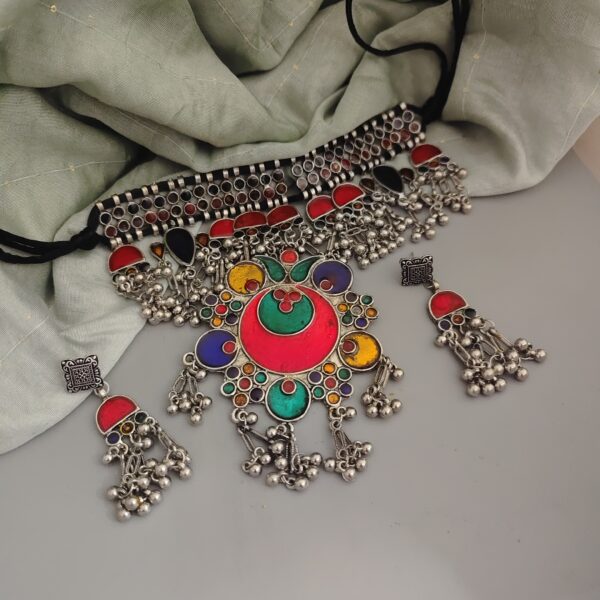 DHRITI Afghan Necklace Earrings Set - Image 3