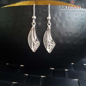 Designed Petals - Silver Filigree earrings