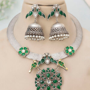 Dimpy Oxidised Hasli set
