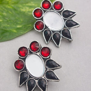 Drop Round Silver Stud