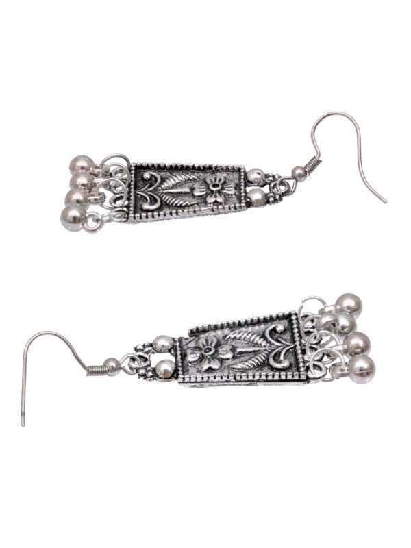 Exquisite Meena Work Oxidised Silver Choker Necklace Set for Stylish Women & Girls - Image 4