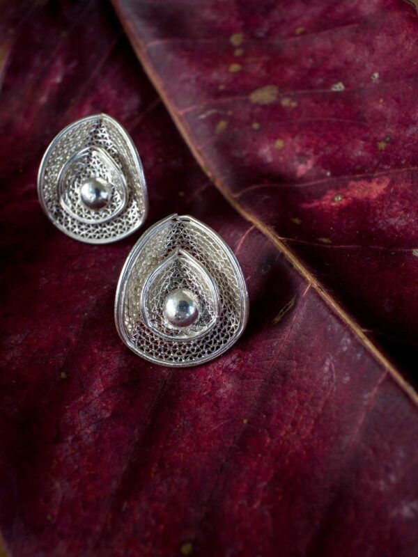 Floral Stud Earrings - Image 2