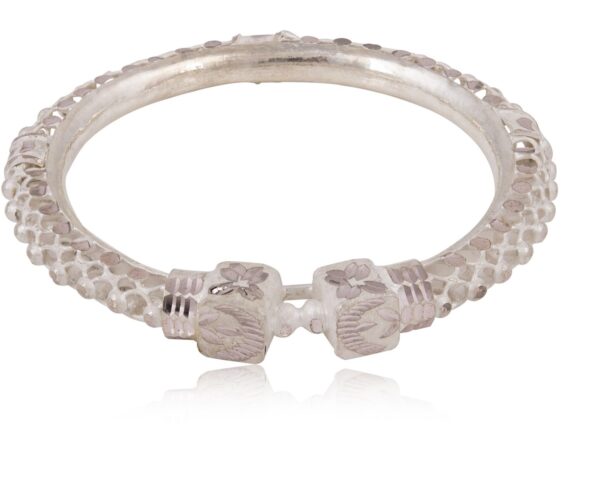 Gajra 2 - Thick Silver Filigree bangle
