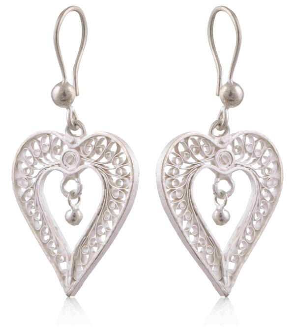 Hearts Desire - Silver Filigree earrings - Image 3