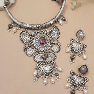 Joshnika Oxidised Hasli Necklace set