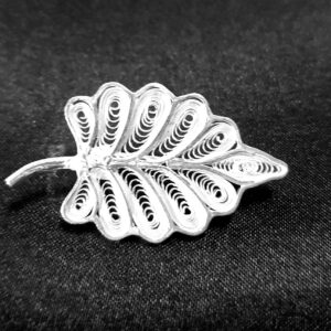 Leaf shaped Silver Filigree Brooch