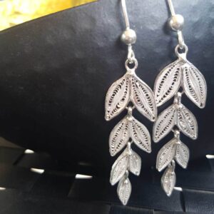 Leaves of Desire - Silver Filigree earrings