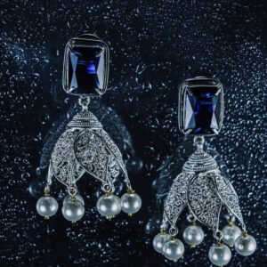 Lotus Crystal & Pearl Earrings