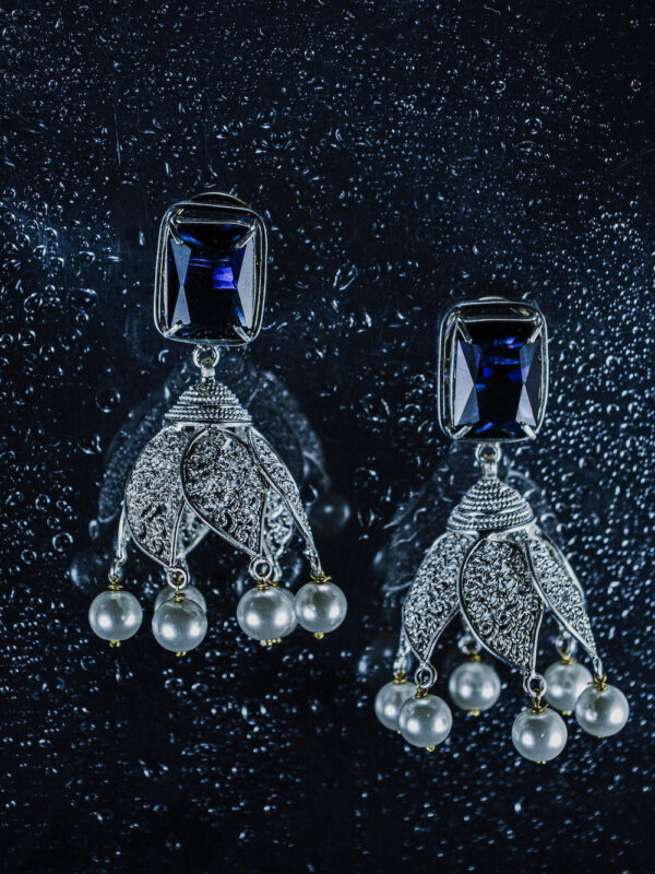Lotus Crystal & Pearl Earrings