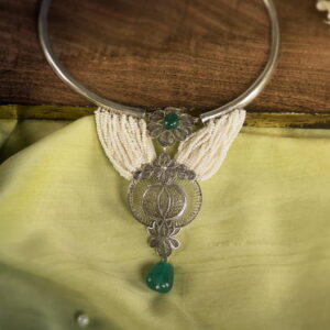 Manjari Haar Silver Necklace