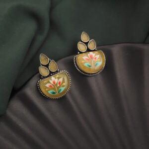 Monalisa Stone Hand-painted Stud Earrings
