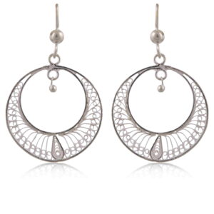 Moon Emerging - Silver Filigree earrings