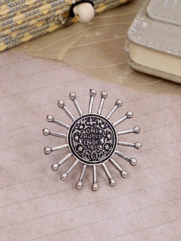 One Rupee Oxidised Silver Ring for Trendy & Unique Fashion
